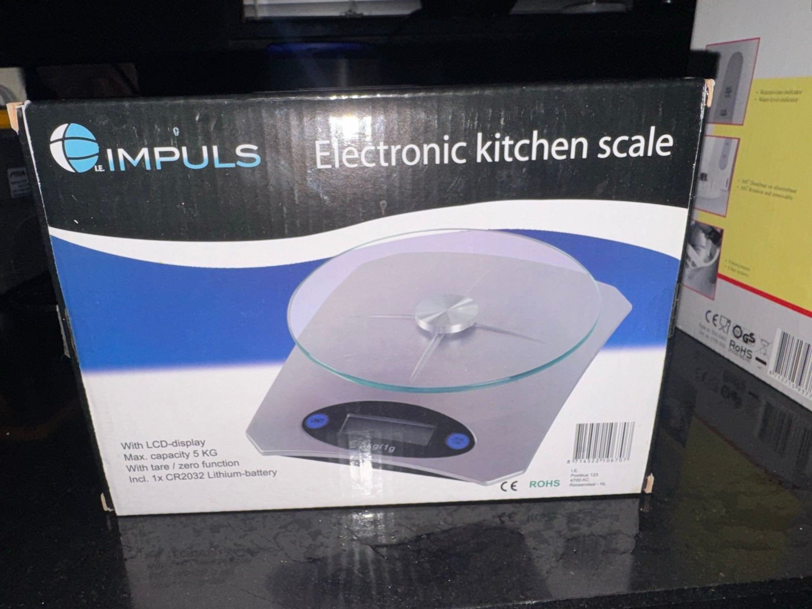 Impuls Elektronische Keukenweegschaal - Max 5 KG, Witgoed en Apparatuur, Minder dan 10 kg, Keukenweegschaal, Nieuw, Ophalen of Verzenden