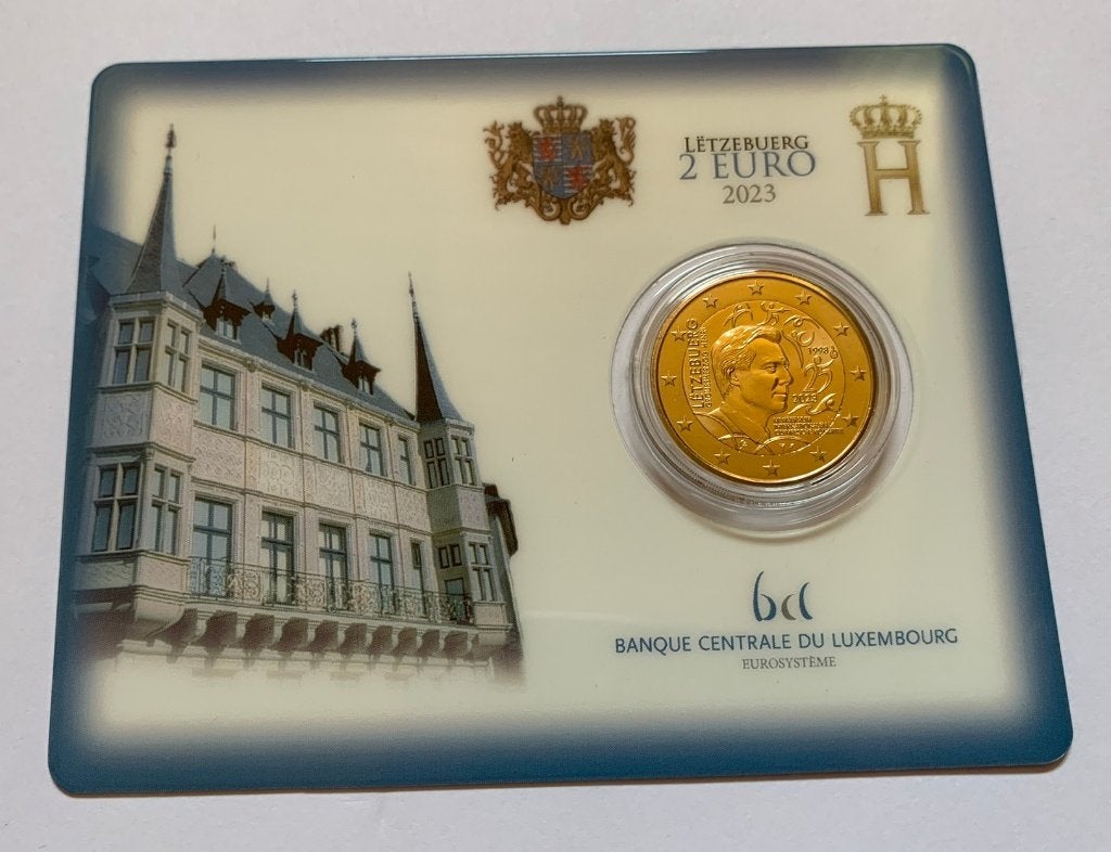 2 Euro Luxemburg 2023 BU coincard (Comité) met muntteken, Postzegels en Munten, Munten | Europa | Euromunten, Verzenden, Luxemburg