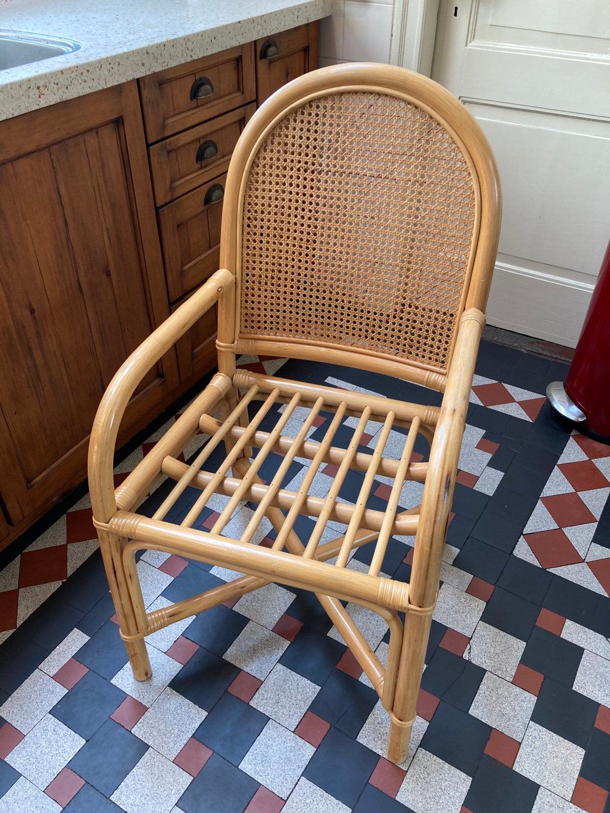 Rotan stoel, Tuin en Terras, Ophalen, Zo goed als nieuw, Rotan