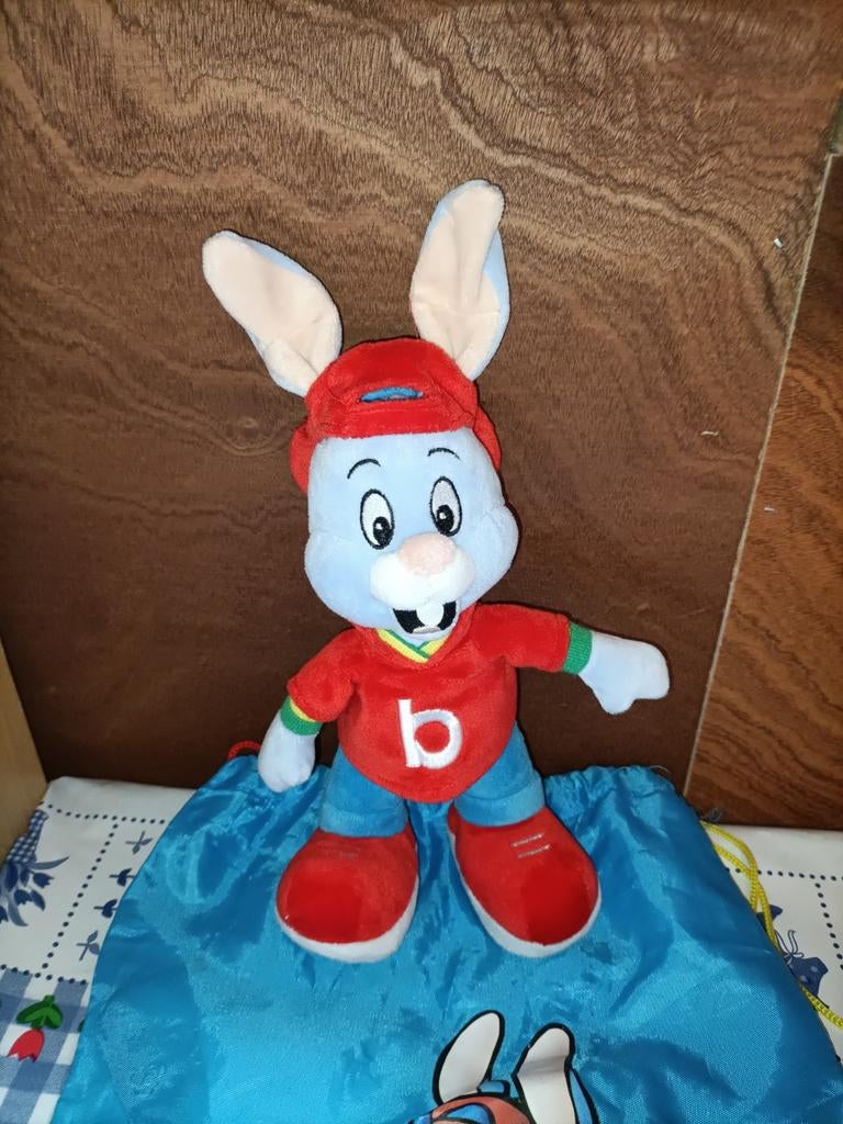 Bobo knuffel 30 cm groot + tas / gymtas, Ophalen of Verzenden, Zo goed als nieuw, Overige typen