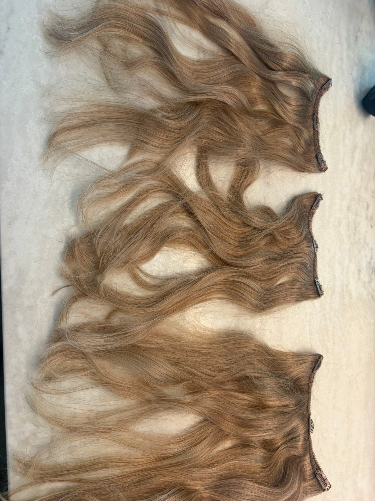 Clip in hairextensions blond, Ophalen of Verzenden, Gebruikt, Pruik of Haarverlenging
