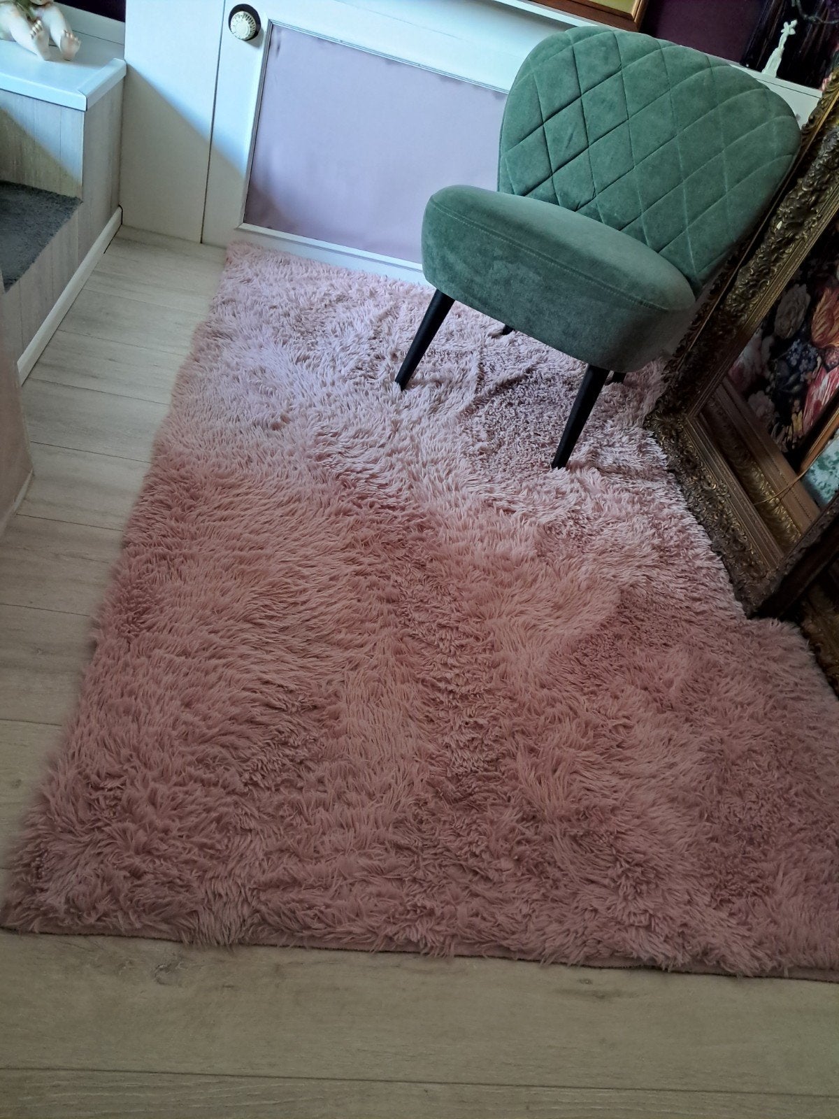 Zacht roze vloerkleed, hoogpolig, Ophalen, Hoogpolig, 150 tot 200 cm, Zo goed als nieuw