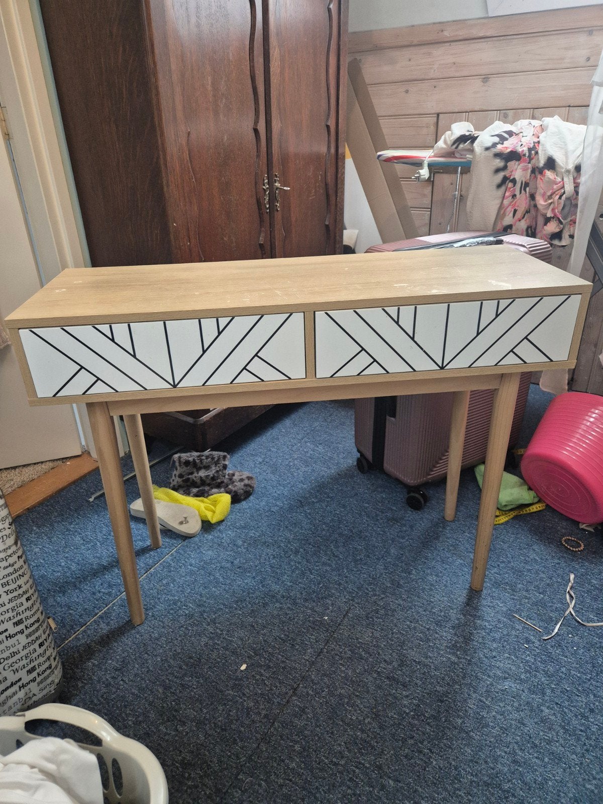 sidetable makeup tafel 100x40cm, Ophalen, Gebruikt, 25 tot 50 cm, Rechthoekig