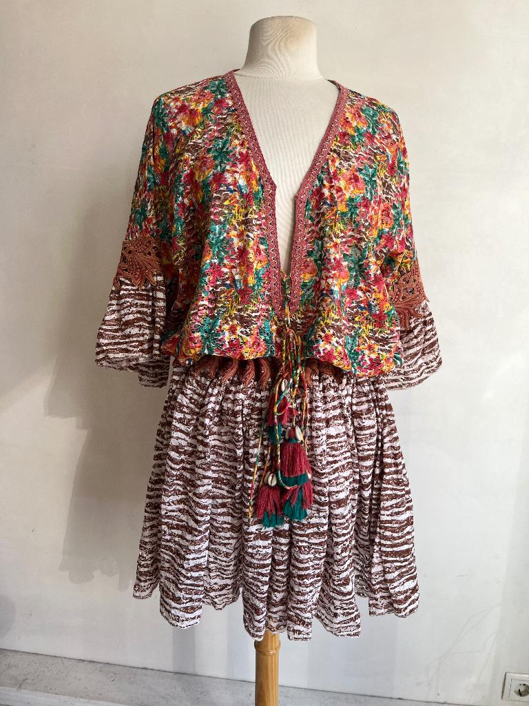 gipsy queen jurk maat s/m, Maat 38/40 (M), Overige kleuren, Verzenden, Zo goed als nieuw