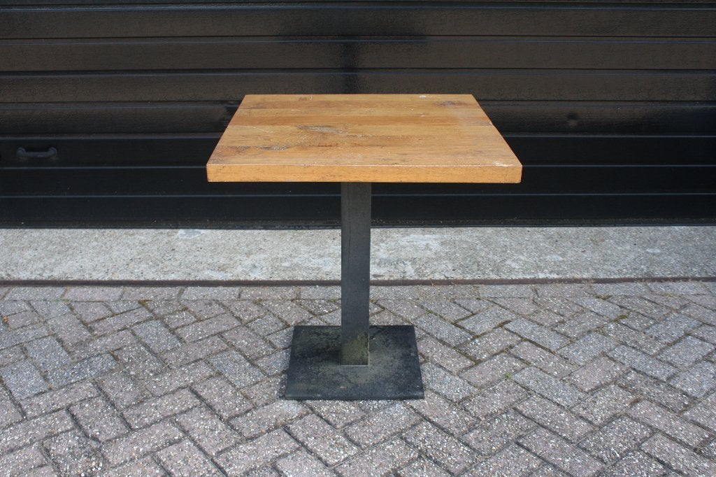 4 x vierkante tafel eettafel horecatafel metaal hout 70x70