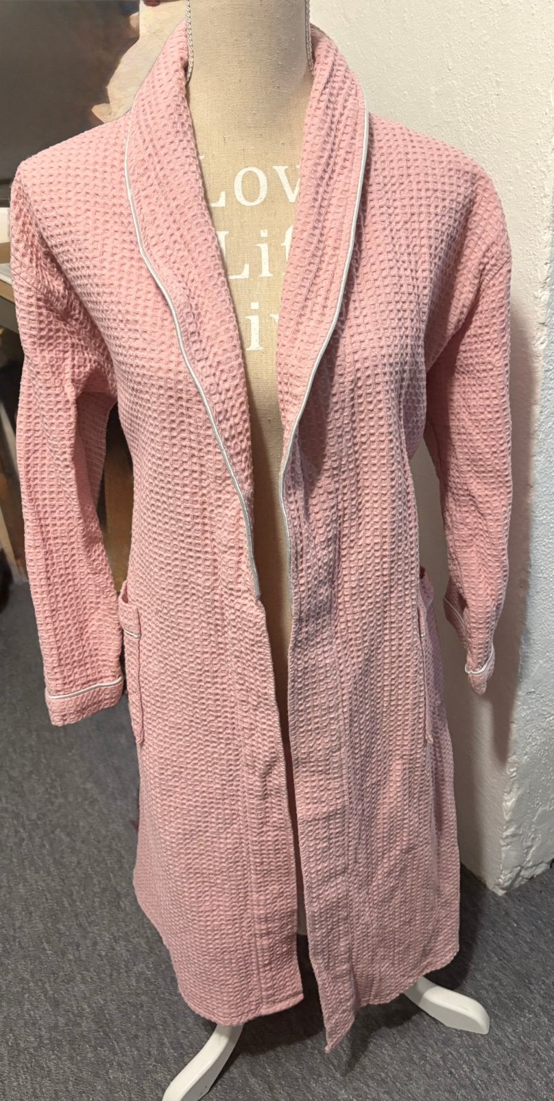 Roze badjas katoen, Ophalen, Zo goed als nieuw, Maat 46/48 (XL) of groter