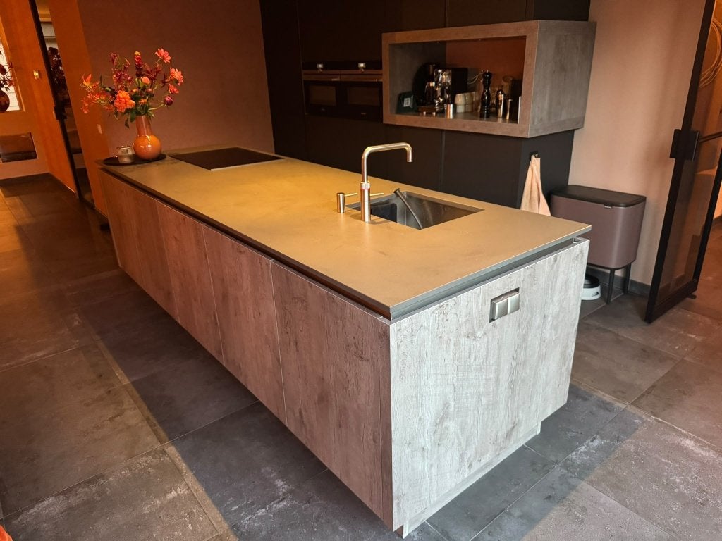 LUXE EILANDKEUKEN  + SIEMENS  + QUOOKER+GEDEMONTEERD, Zwart, Overige typen, Ophalen of Verzenden, Zo goed als nieuw