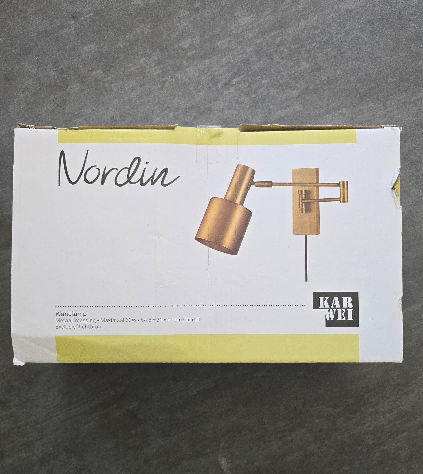 Nieuwe Nordin Wandlamp Goud - Karwei-, Nieuw, Overige fittingen, Ophalen of Verzenden, Verstelbaar