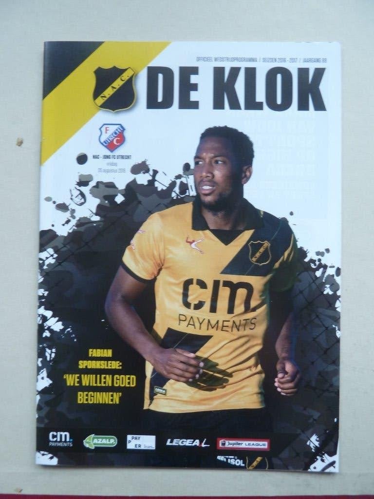 Programma.  NAC - Jong. Fc Utrecht    5 Augustus  2016, Ophalen of Verzenden, Zo goed als nieuw, NAC Breda, Boek of Tijdschrift
