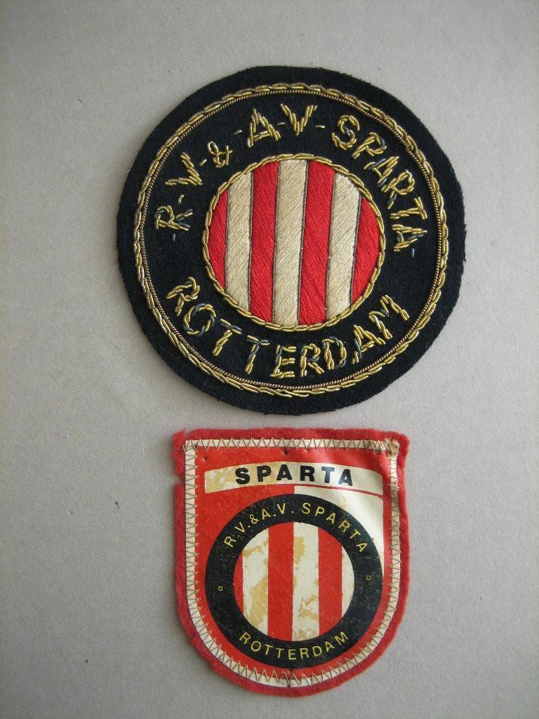 Oude patch 2x voetbalclub Sparta Rotterdam, Ophalen of Verzenden, Gebruikt, Sparta, Overige typen