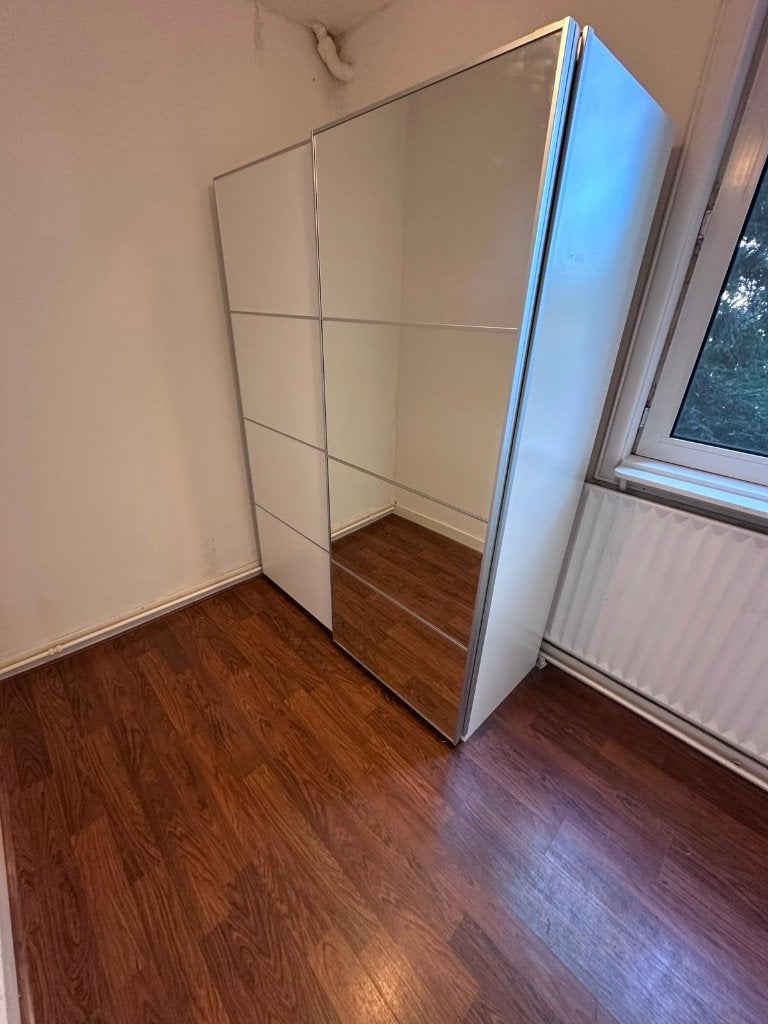 IKEA kledingkast met schuifdeuren en spiegel, Ophalen, Gebruikt, 200 cm of meer, 200 cm of meer