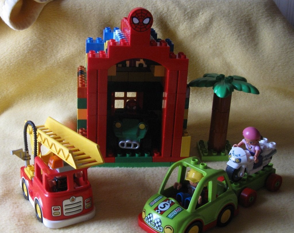 Duplo Lego. 3 Auto's + motor + bouwstenen, Gebruikt, Overige thema's, Overige typen, Ophalen of Verzenden