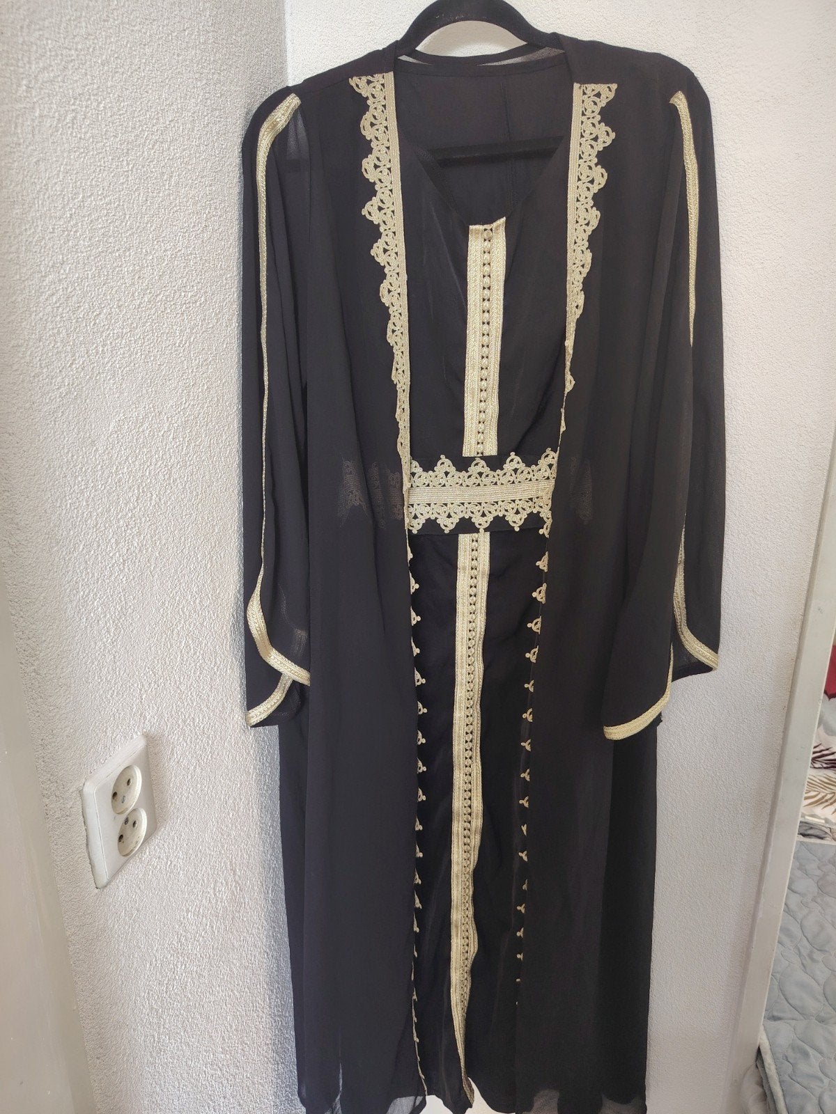 kaftan /Kaftanjurk /jurk/avondjurk, Galajurk, Zwart, Maat 42/44 (L), Ophalen of Verzenden