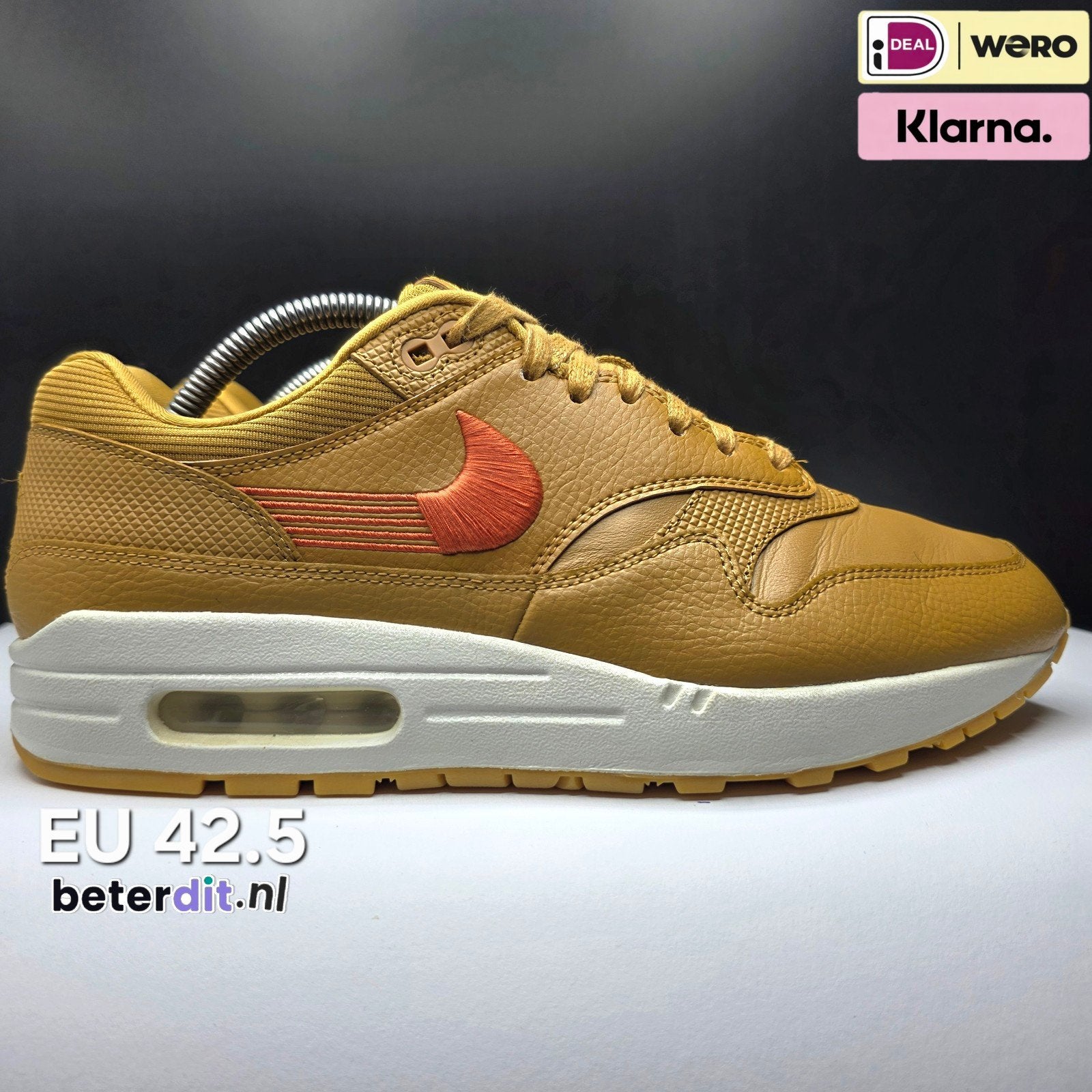Nike Air Max 1 Premium 'Wheat Team Orange' Maat: 42.5, Ophalen of Verzenden, Nike, Nike, Nike air max