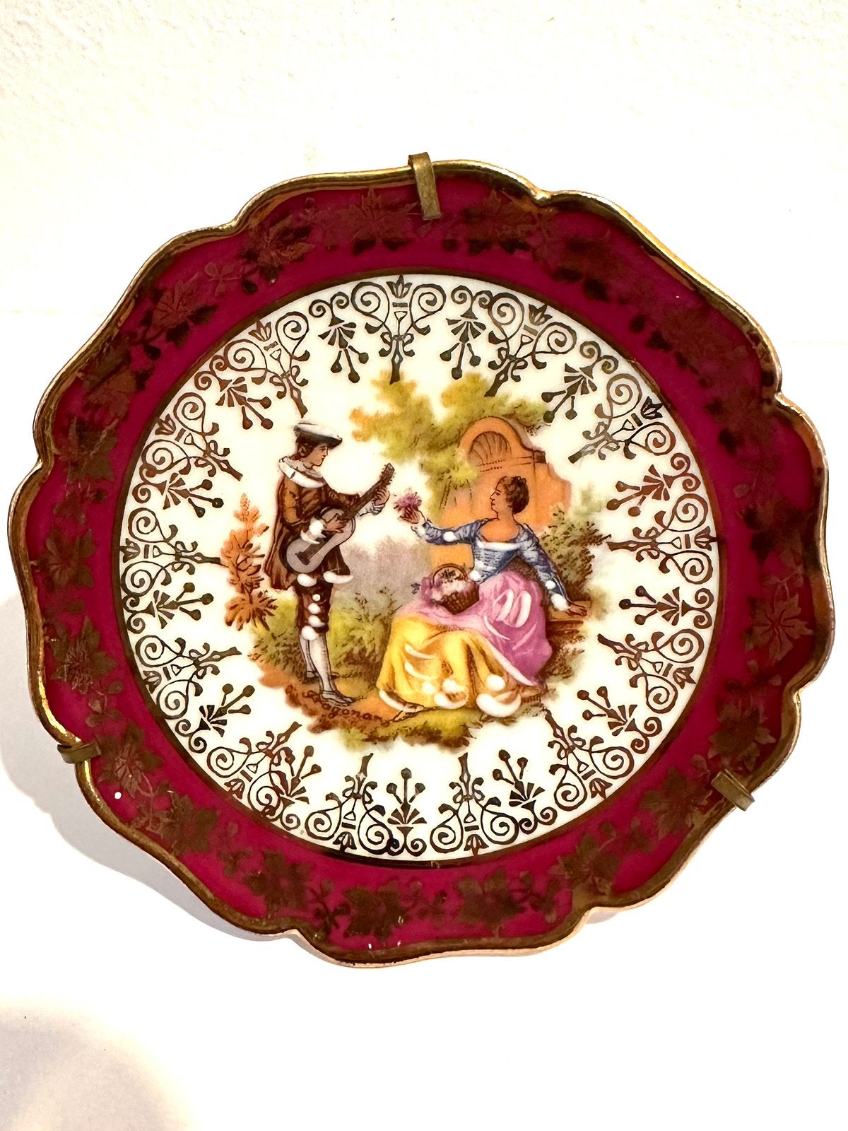 Miniatuur bordje van Limoges France, 9cm, Ophalen of Verzenden, Zo goed als nieuw, Overige typen