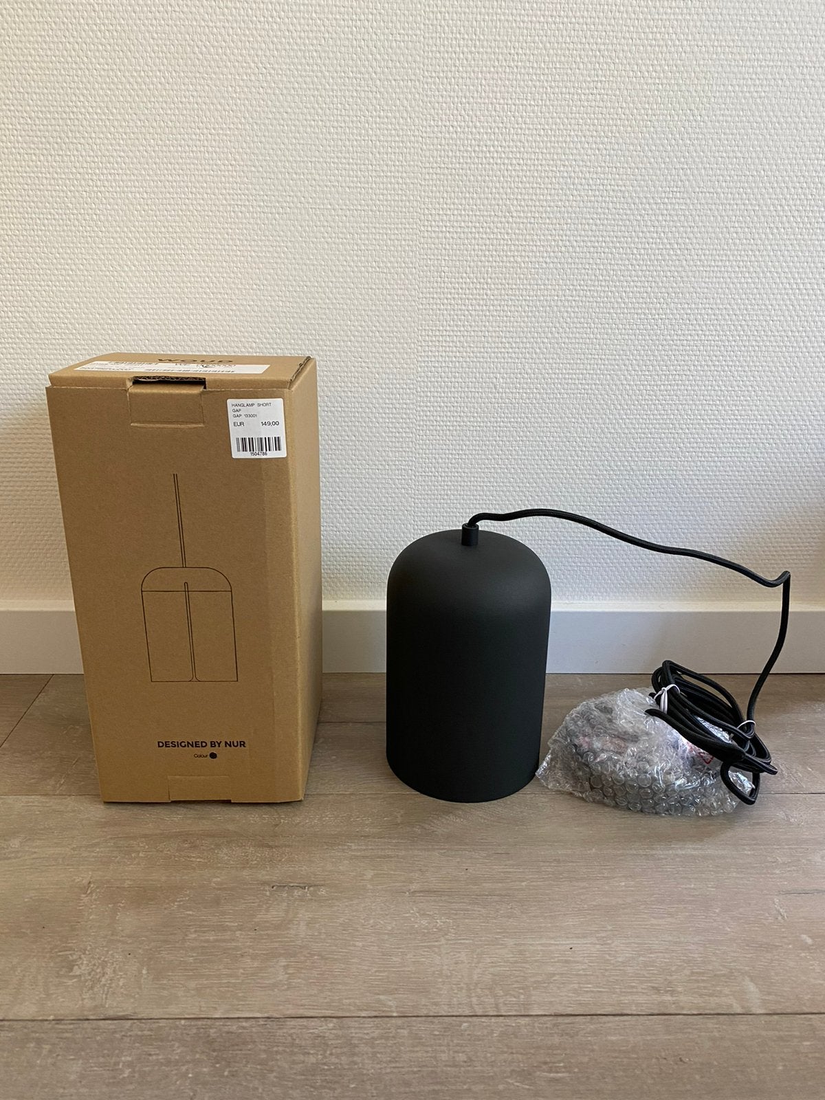 Hanglamp short woud zwart nieuw in doos., Zwart, Rond, Zo goed als nieuw, Ophalen