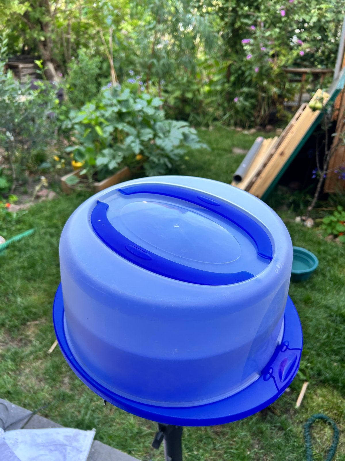 Tupperware taartdoos/taartschep - Blauw, Gebruikt, Blauw, Overige typen, Ophalen of Verzenden