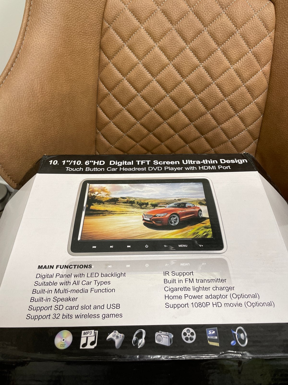 10.1" HD TFT Scherm Auto Hoofdsteun DVD Speler HDMI, Gebruikt, -, Ophalen of Verzenden, @