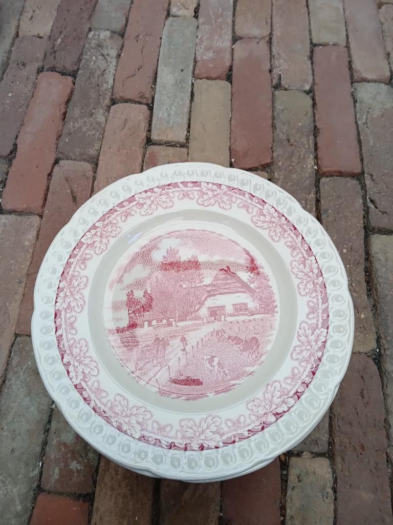 te koop borden Boerenhoeve rood Societe ceramique, Antiek en Kunst, Ophalen of Verzenden