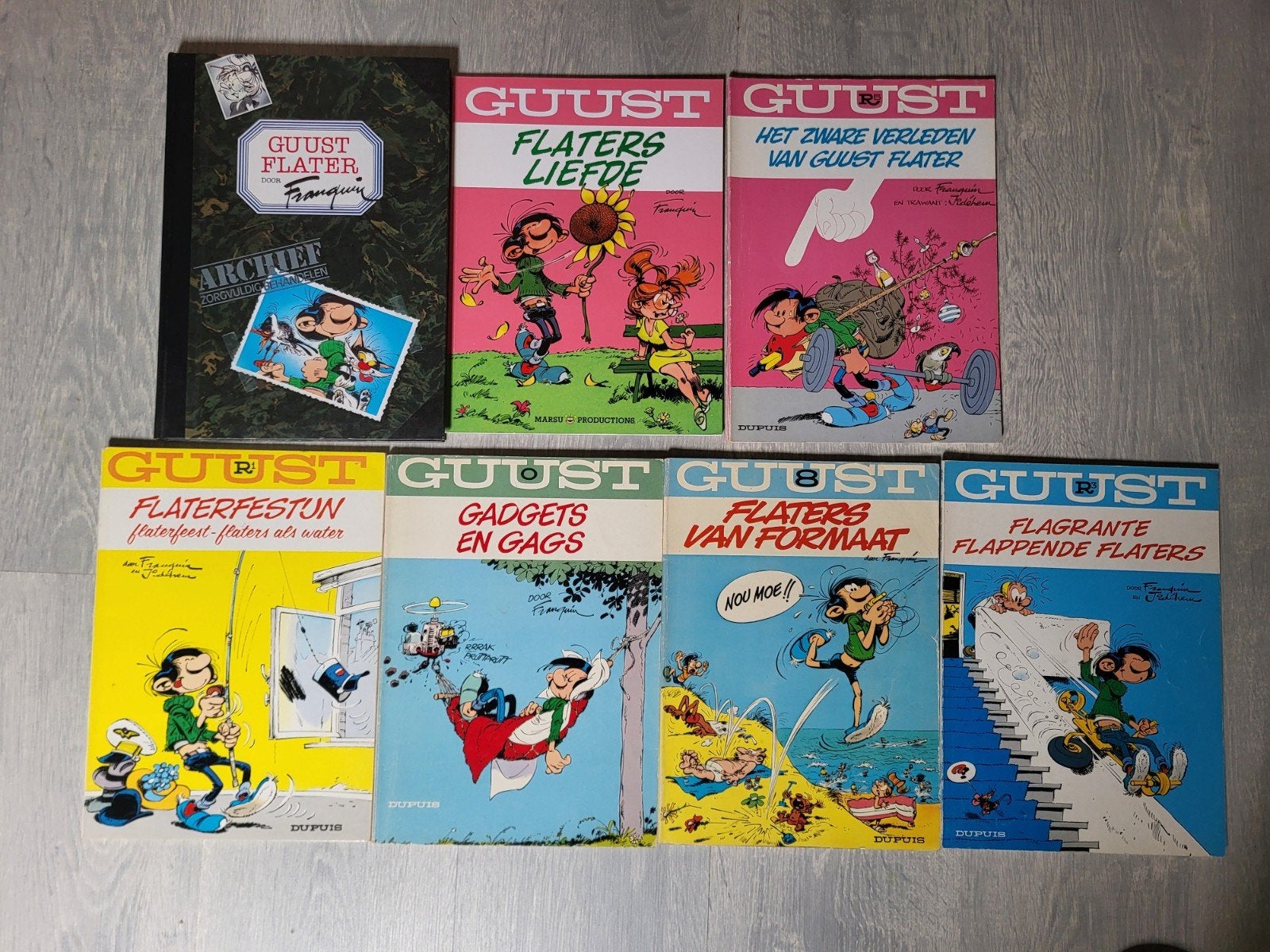 Guust 7x opruiming. 0 1 3 5 8 liefde archief, Meerdere stripboeken, Ophalen of Verzenden, Zo goed als nieuw