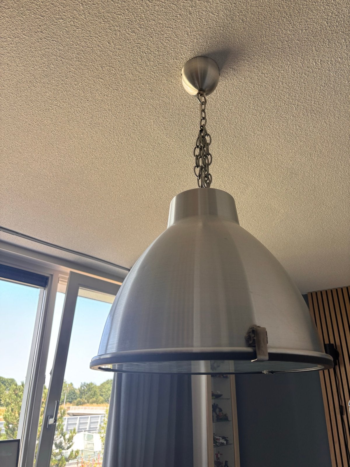 Grote industriële hanglamp met E27 fitting, Ophalen, Gebruikt, Metaal, E27 (groot)