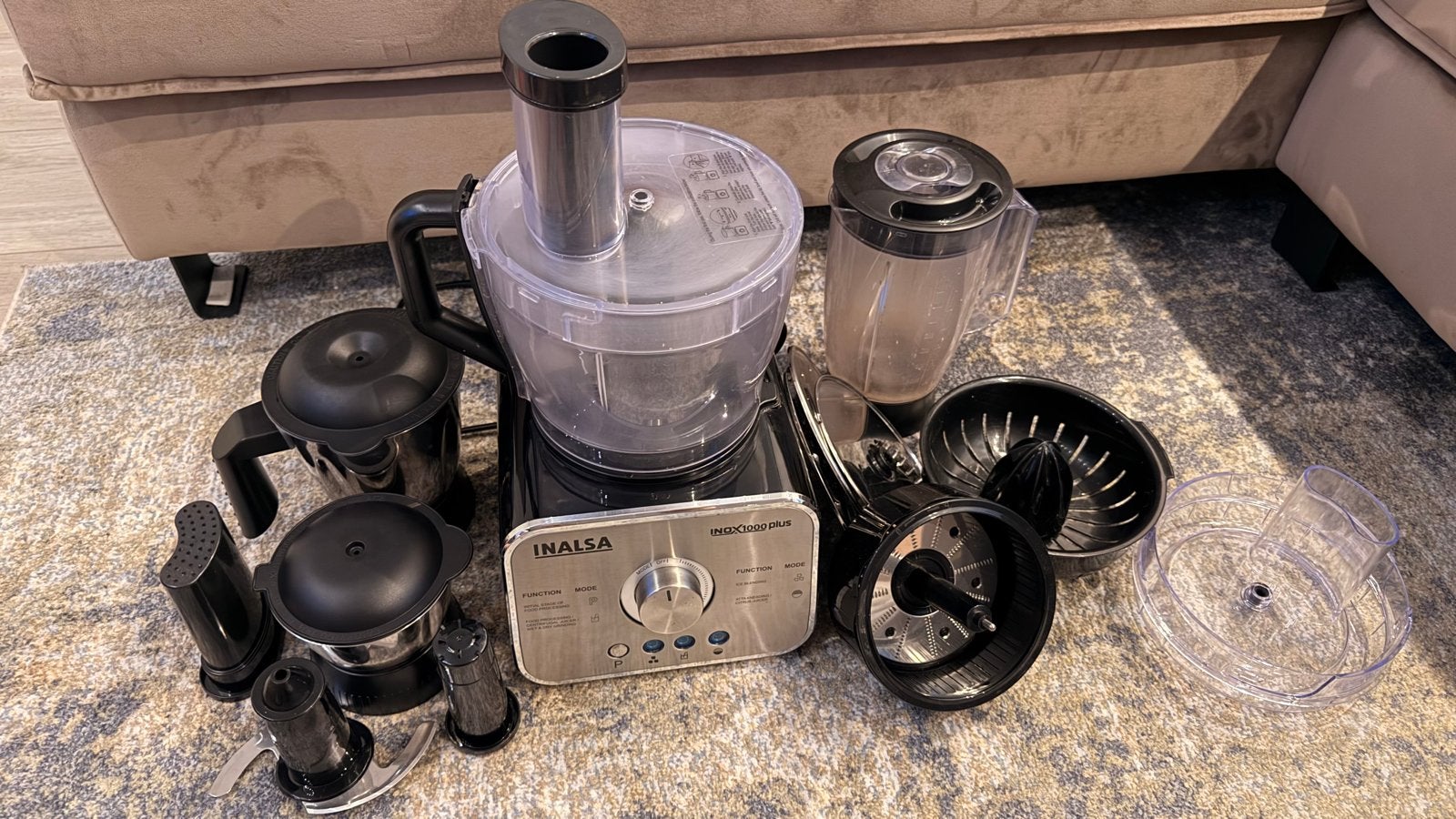 Inalsa INOX 1000 Plus Keukenmachine - Zo goed als nieuw, 3 snelheden of meer, Ophalen of Verzenden, Zo goed als nieuw, 2 tot 3 liter