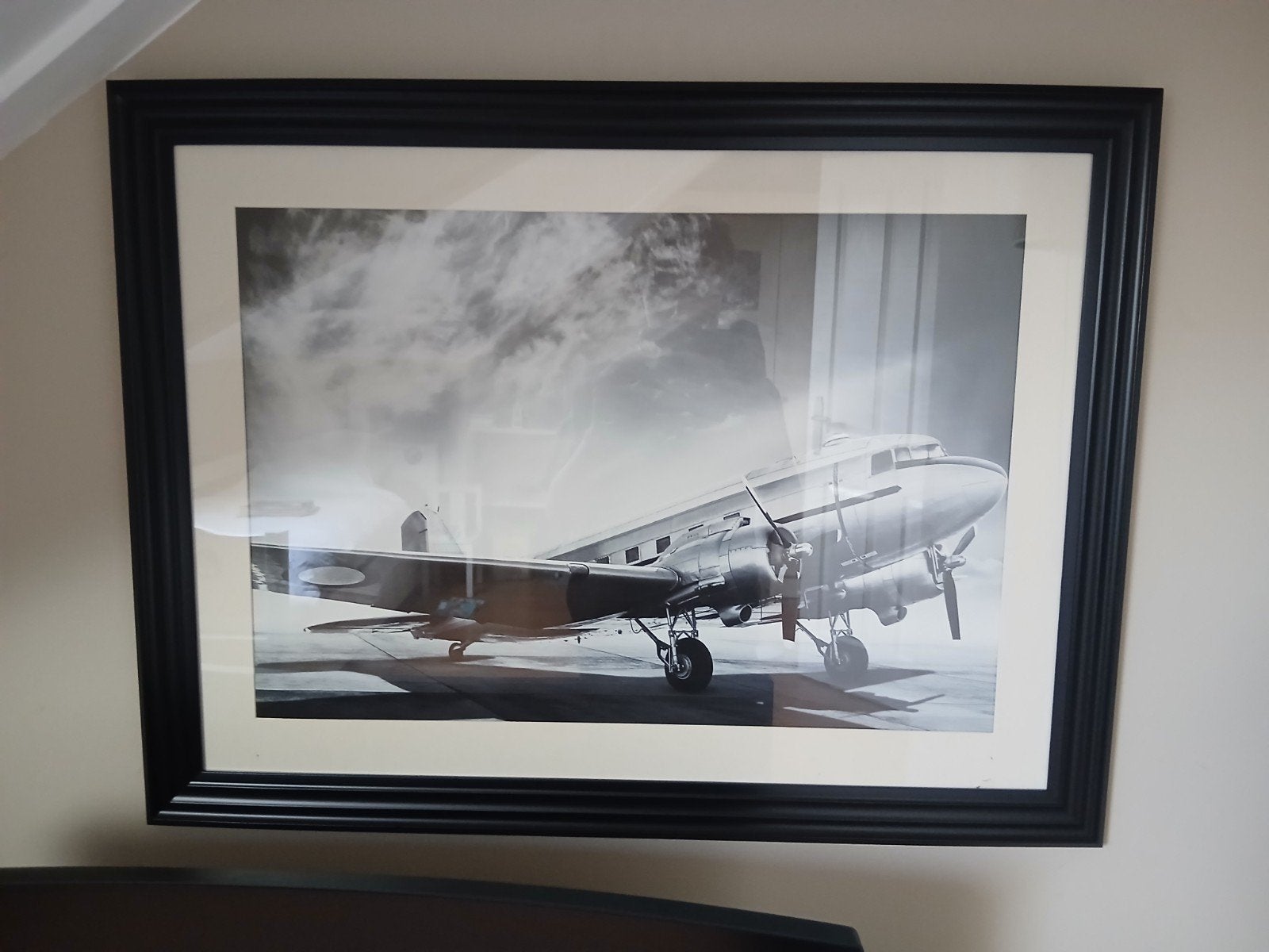 dakota vliegtuig schilderij GOEDE STAAT, Antiek en Kunst, Ophalen of Verzenden