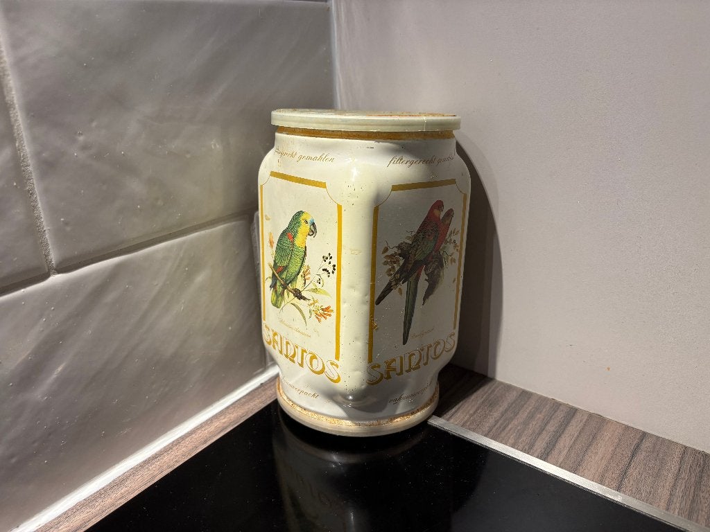 Duits koffieblik Santos, Ophalen of Verzenden, Gebruikt, Koffie, Overige merken