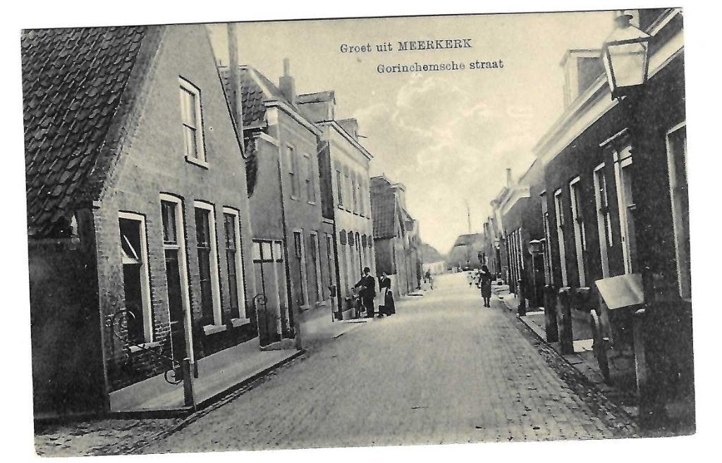 Meerkerk - Gorinchemsche Straat met volk, Verzamelen, Ansichtkaarten | Nederland, Verzenden, Voor 1920, Ongelopen, Utrecht