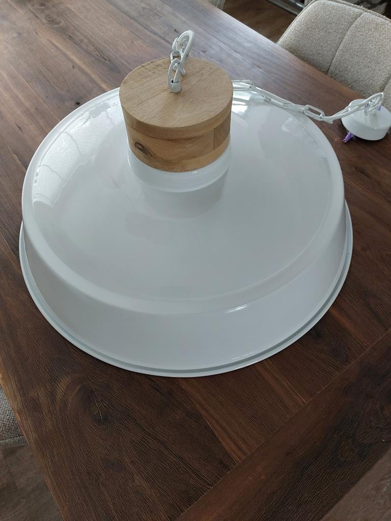 Hanglamp van Woonexpress, wit/goudkleurig, rond 61cm., Huis en Inrichting, Lampen | Hanglampen, Ophalen, Minder dan 50 cm