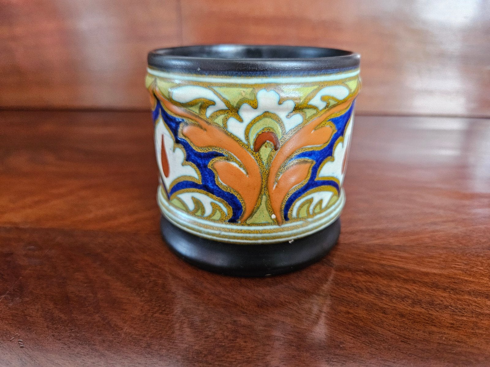 Antieke Hollandse plateel aardewerk pot met decoratie, Antiek en Kunst, Ophalen of Verzenden