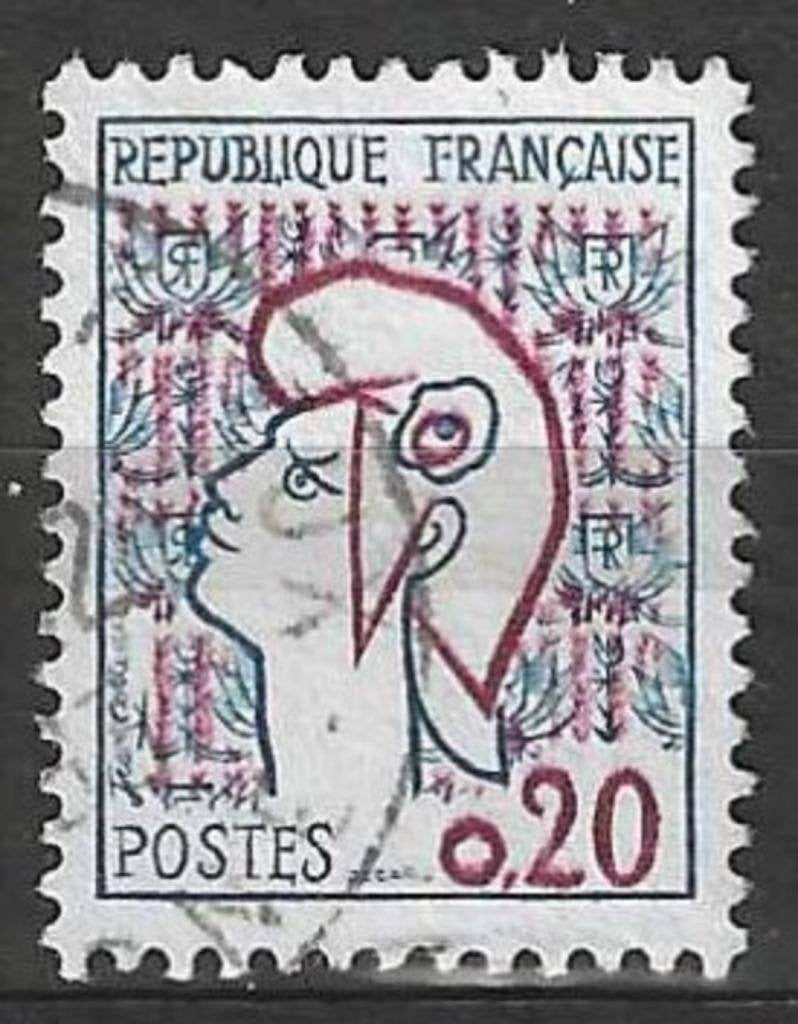 Frankrijk 1961 - Yvert 1282 - Marianne de Cocteau (ST), Verzenden, Gestempeld