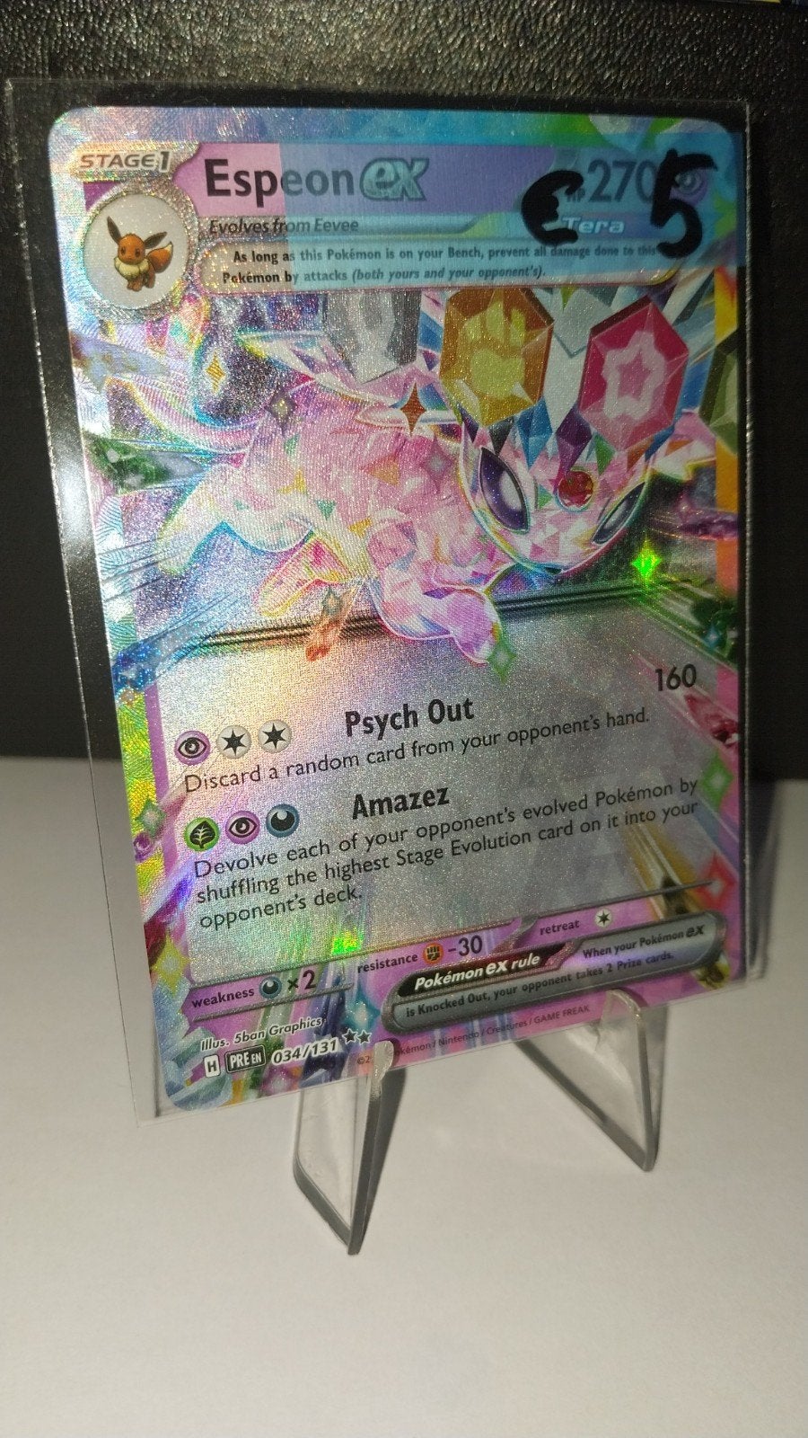 Espeon ex #034/131 Prismatic Evolutions Pokémon kaart, Ophalen of Verzenden