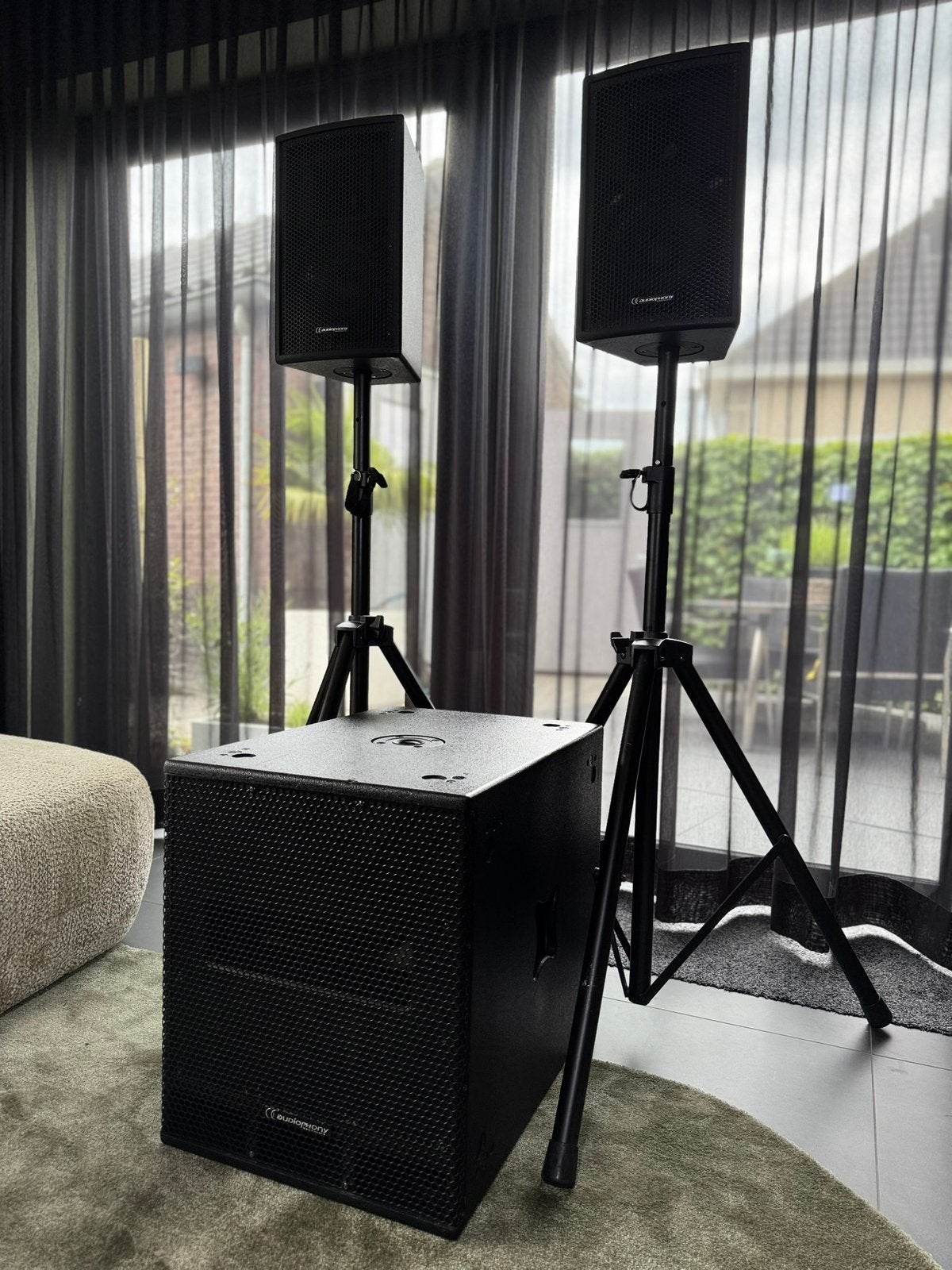 Audiophony Octave PA set met 1000W RMS - geluidsinstallatie, Ophalen, Gebruikt, Audio