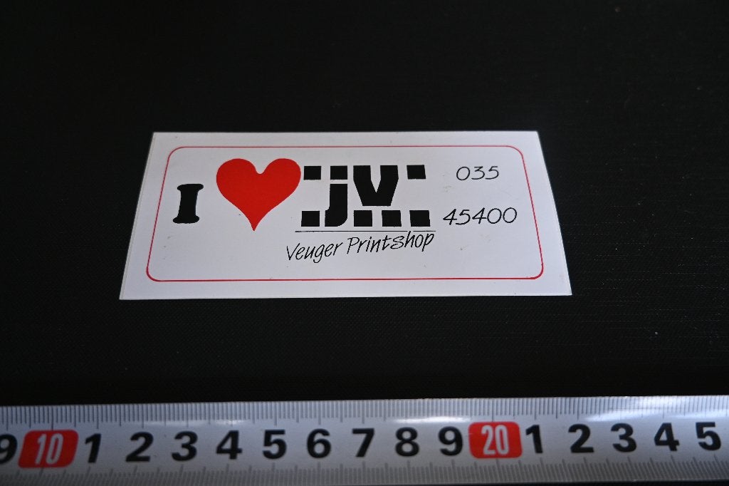 sticker I LOVE JV Veuger Printshop, Ophalen, Zo goed als nieuw