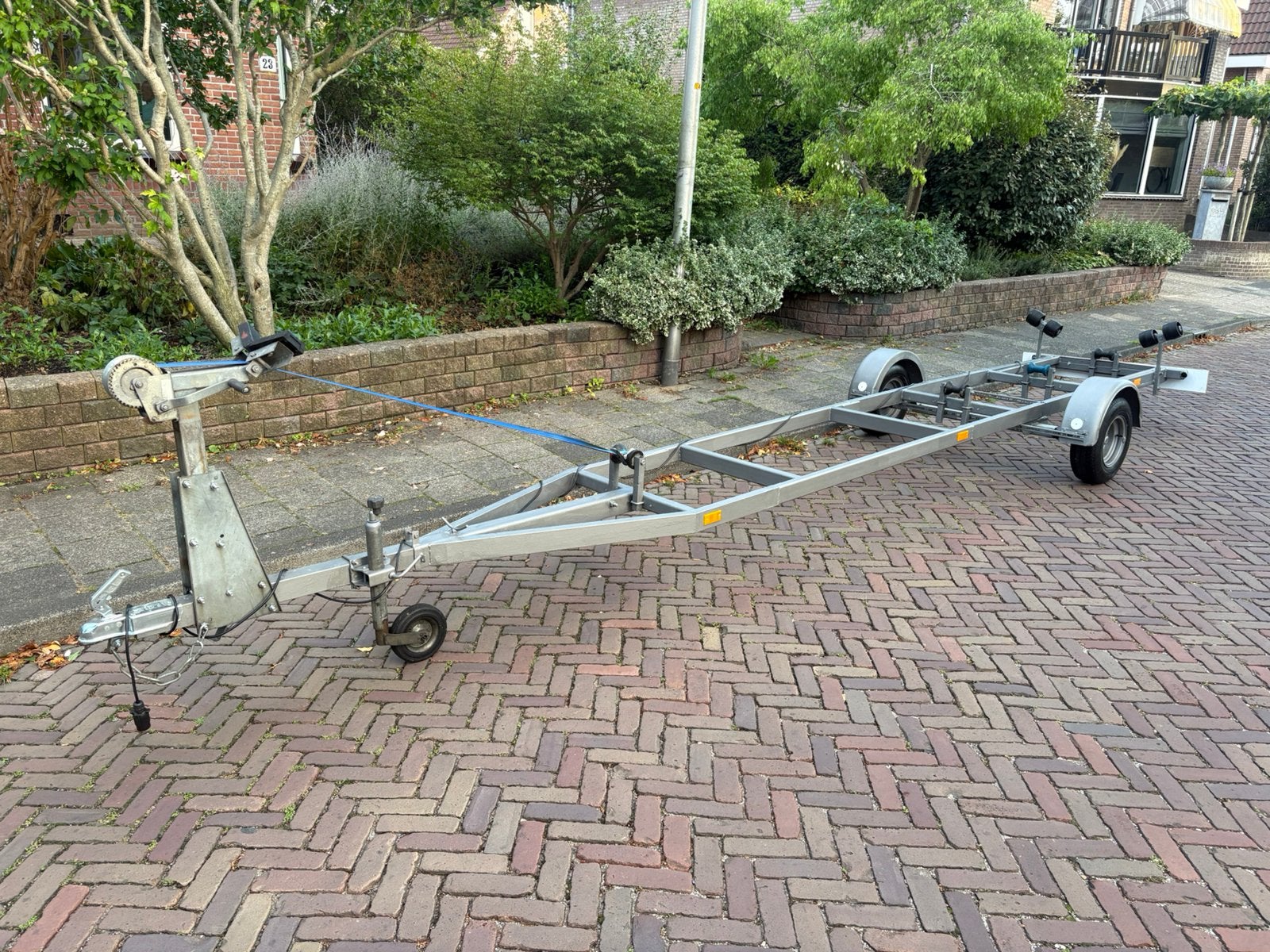 Boot trailer aanhanger kar motorboot speedboot rib sloep 7M., Watersport en Boten, Boottrailers, Ophalen, Minder dan 1500 kg, Gebruikt