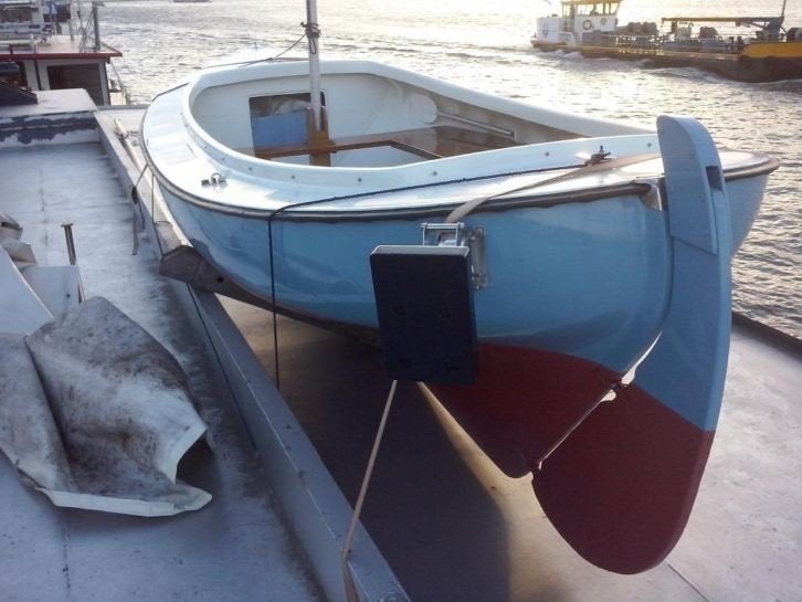 Oostzeejol Midget 13 - Compacte zeilboot met elektromotor, Watersport en Boten, Elektrisch, Ophalen of Verzenden, Buitenboordmotor