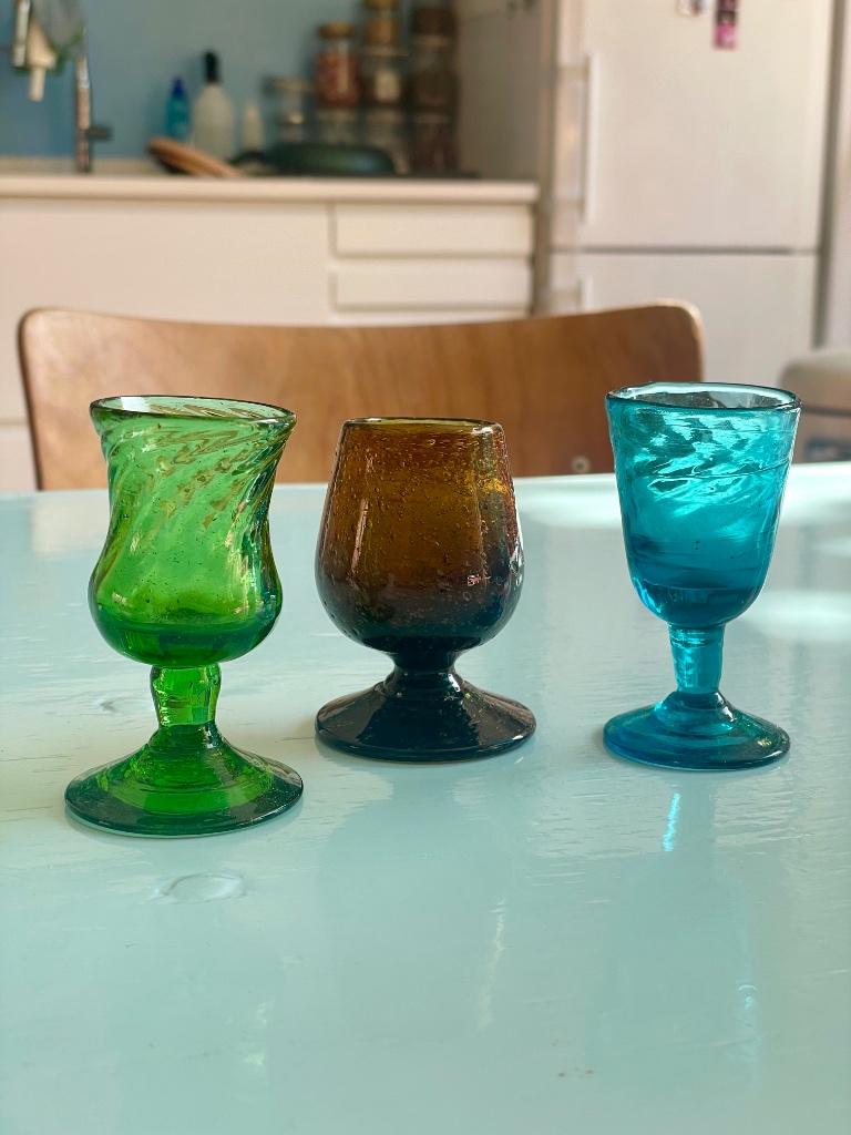 Handgeblazen Borrel Glaasjes, Antiek en Kunst, Antiek | Glas en Kristal, Ophalen