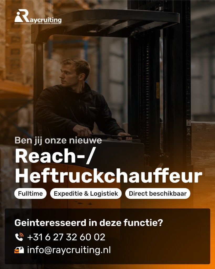 Reachtruckchauffeur Fulltime /  Per direct aan de slag, 33 - 40 uur, Overige niveaus, Starter, Overige vormen