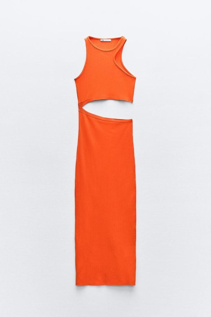 Orange cut out ribbed dress (Zara), Kleding | Dames, Jurken, Zara, Nieuw, Oranje, Ophalen of Verzenden