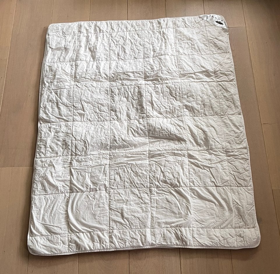 Katoenen 4-seizoenen dekbed 120x150 cm Savanne, Gebruikt, Overige merken, Jongetje of Meisje, Wit