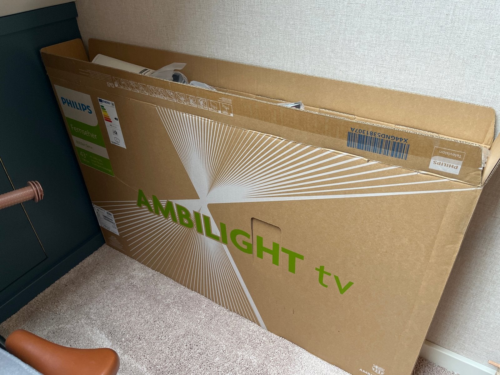 Philips 43" 4K UHD LED Smart TV met Ambilight (Nieuw), Ophalen, Philips, LED, 50 Hz