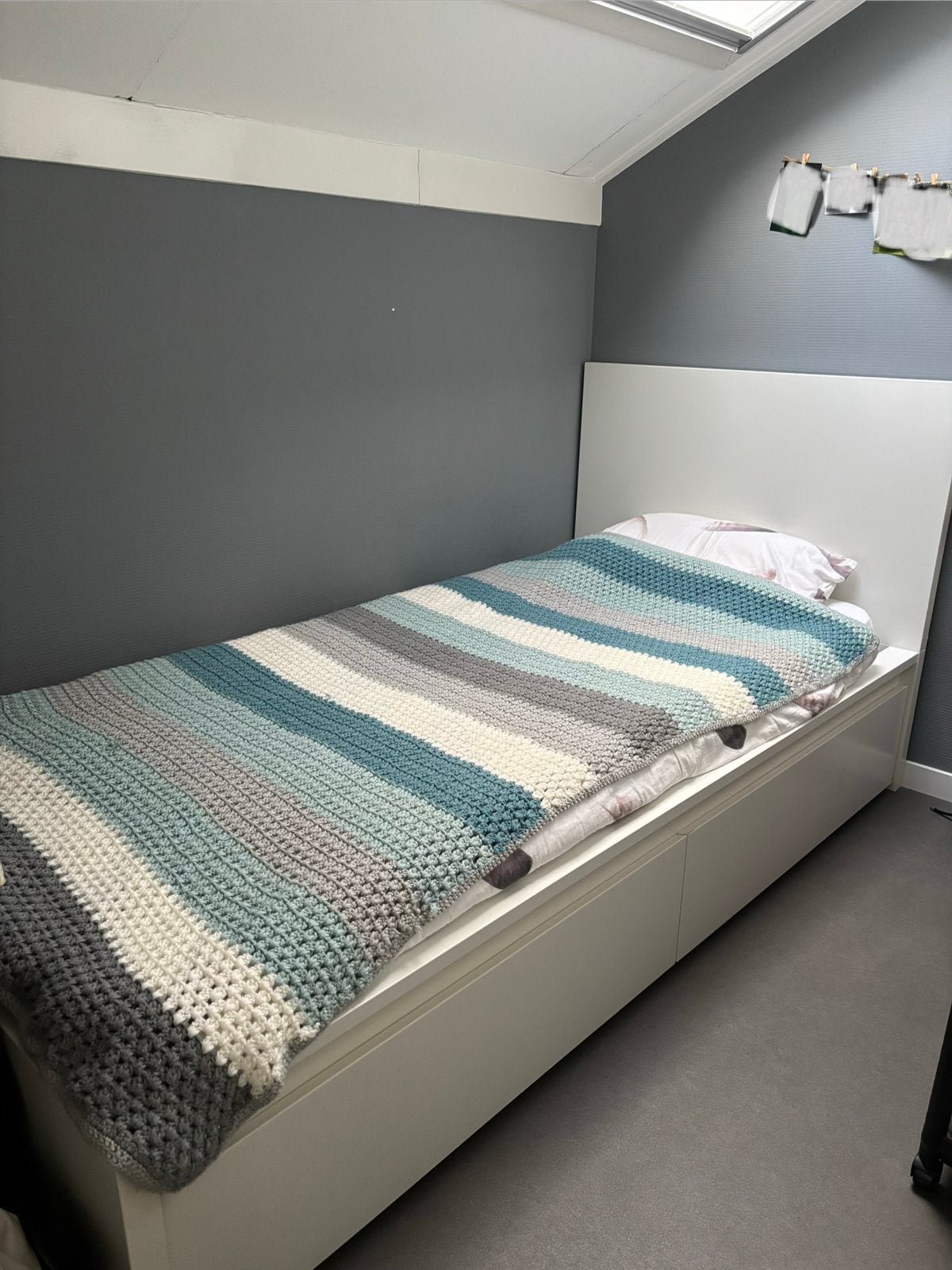 Eenpersoonsbed met opberglades, Ophalen, Gebruikt, 90 cm, Eenpersoons