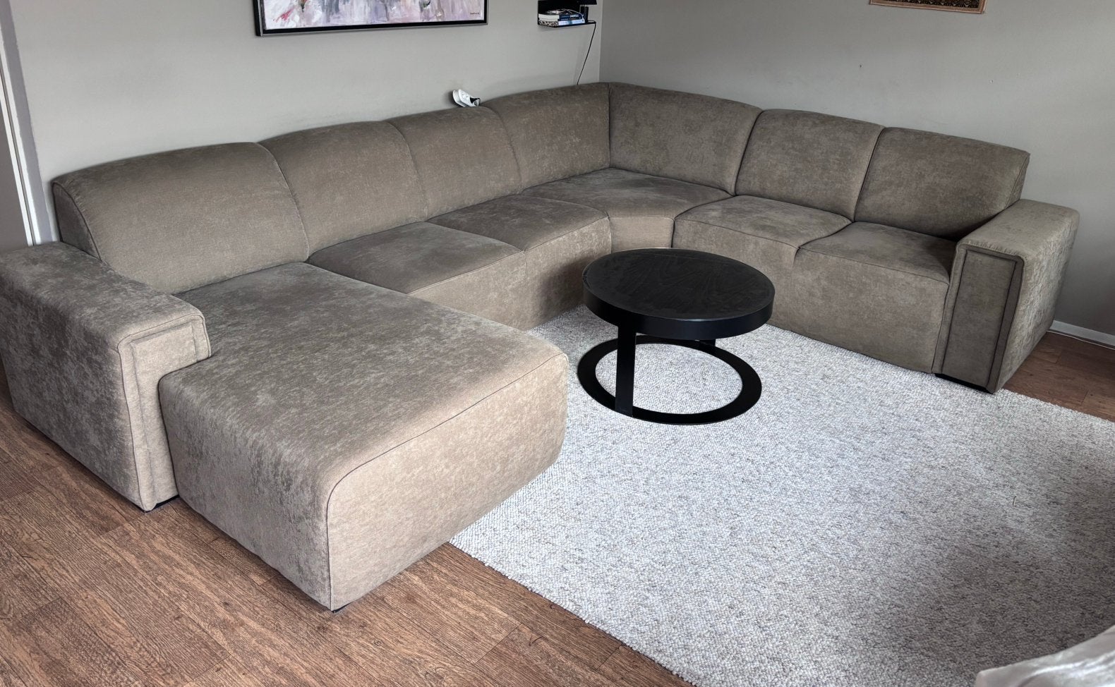 Ruime U-vormige hoekbank 3.30 m x 2.60 m, Huis en Inrichting, Ophalen, Gebruikt, Stof