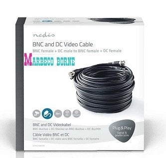 Verlengkabel camera bewaking 20 meter voor camera systeem, 10 meter of meer, Nedis, Nieuw, Info@marbeco.nl
