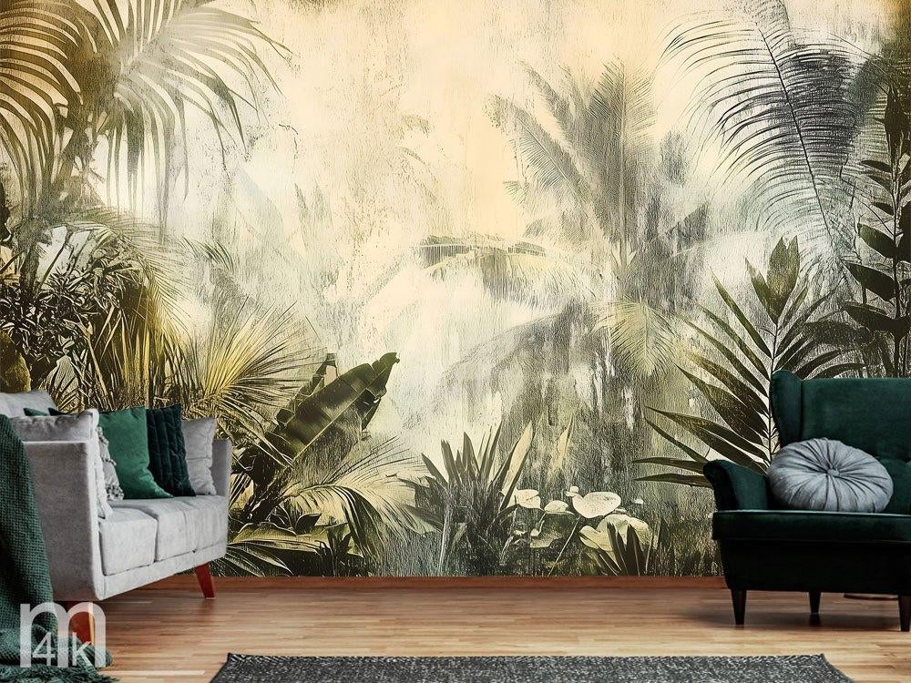 Bladeren fotobehang Jungle Vibes, Ook op maat,, Verzenden