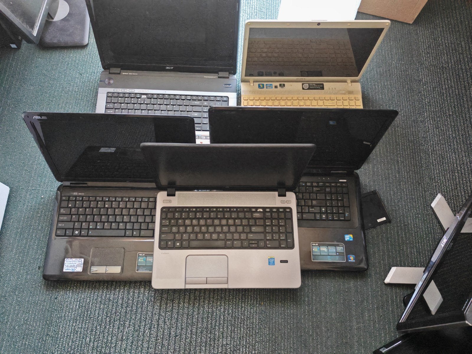 Te koop 5 laptops voor onderdelen, Ophalen of Verzenden, 15 inch, Onbekend