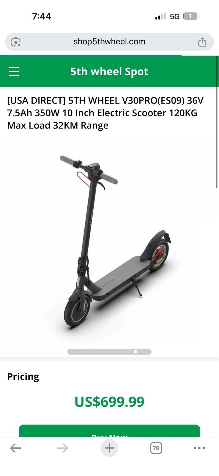 Nieuwe elektrische step – Nog in doos, Ophalen of Verzenden, Nieuw, Elektrische step (E-scooter), 5th Wheel