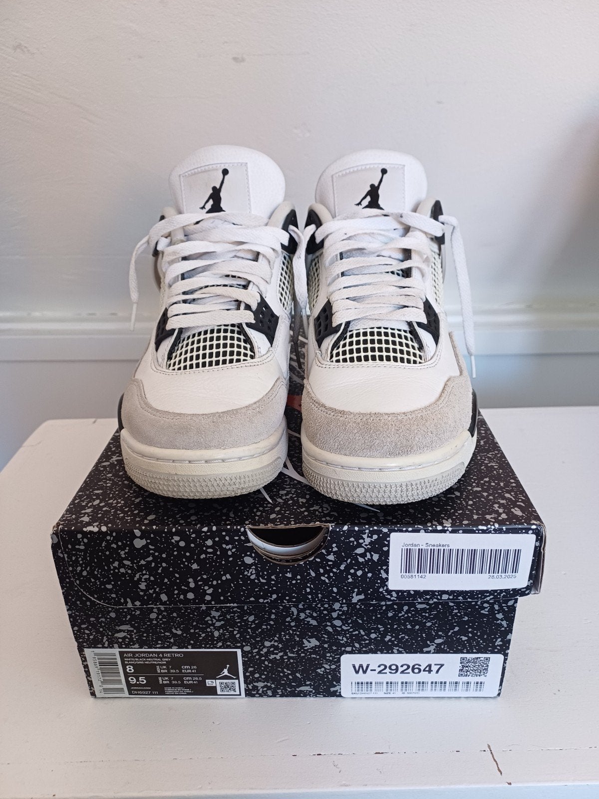 Air Jordan 4 Military Black - Maat 41 EU, Wit, Ophalen of Verzenden, Jordan, Sneakers of Gympen
