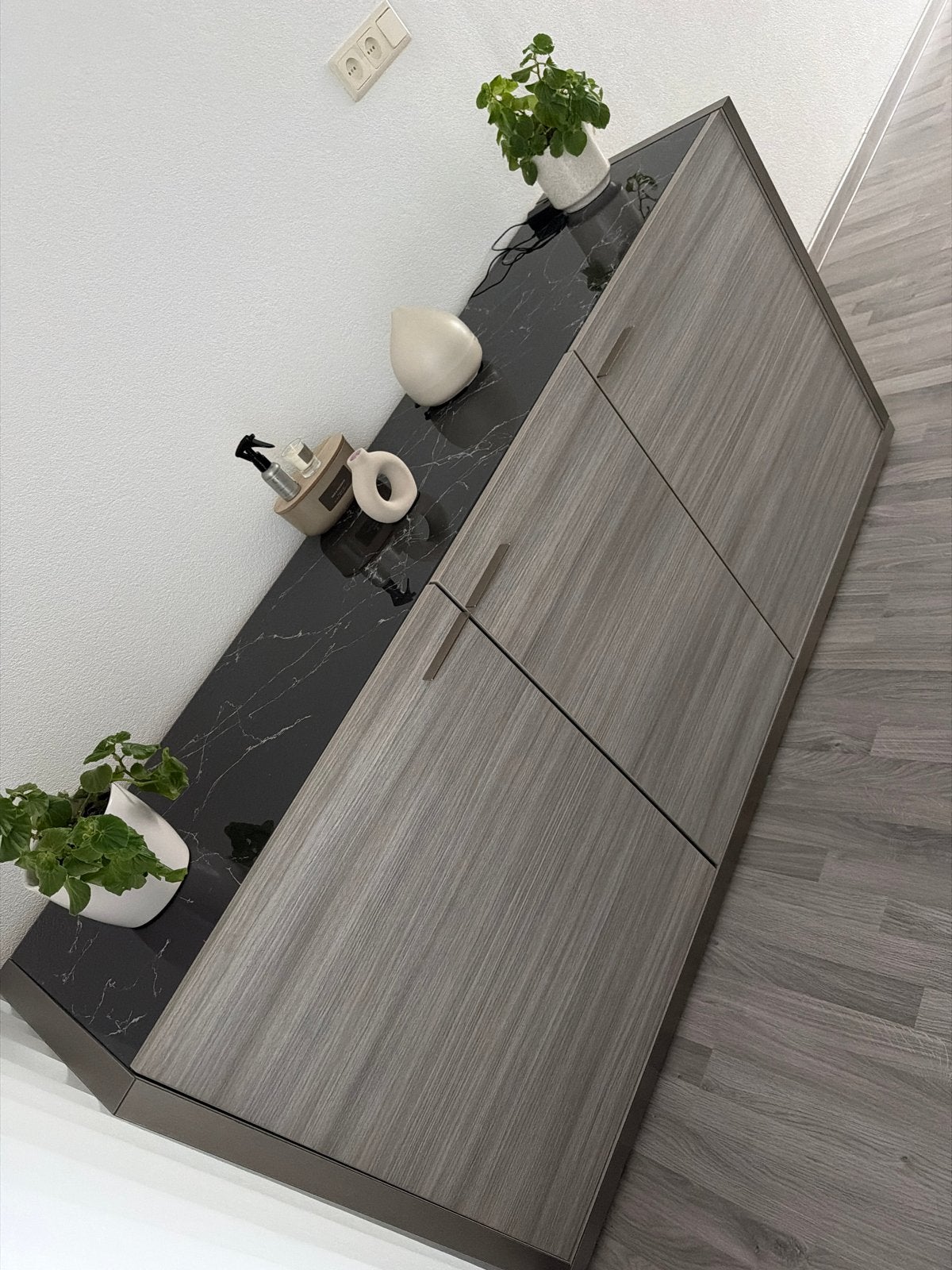 Dressoir 184x47x87 cm met marmerlook blad MOET SNEL WEG, Ophalen, Overige materialen, Gebruikt, 150 tot 200 cm